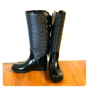 Women size 5 Coach rain boots